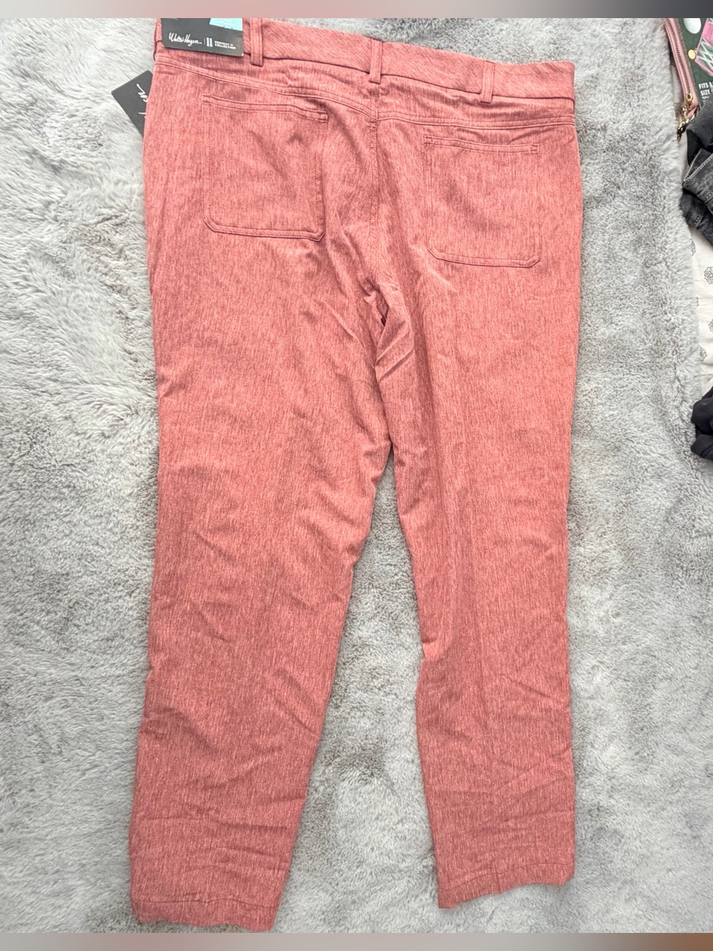 NWT Walter Hagen Perfect 11 Men Golf Pants 38x32 Slim Fit Stretch Maroon Heather - Picture 6 of 10